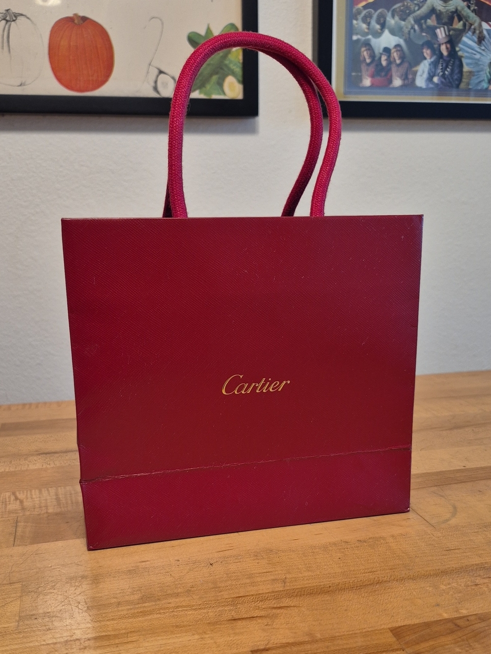 Cartier Authentic Red Paper Gift Bag